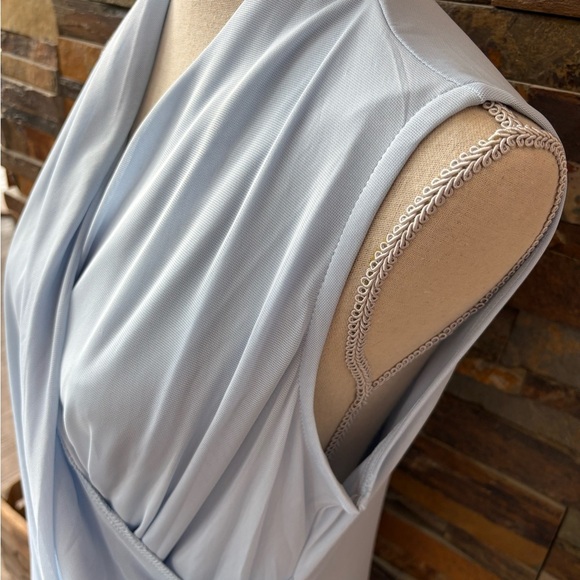 Elegant Light Blue Women's Drape Top Bloomchic Sz 12 - Picture 3 of 6